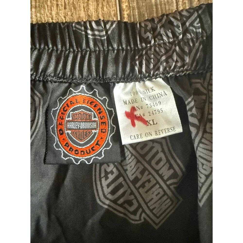 Men’s Vintage Harley Davidson Silk Boxers Sz. XL Black & Gray